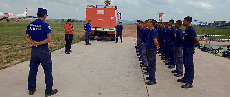 Sihanouk International’s committed firefighter squadron underwent a series of intensive safety drills