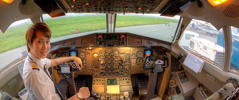 Captain Nguyen Ly Huong, who has been flying for over a decade, was one of the first two female pilots to fly with Vietnam Airlines