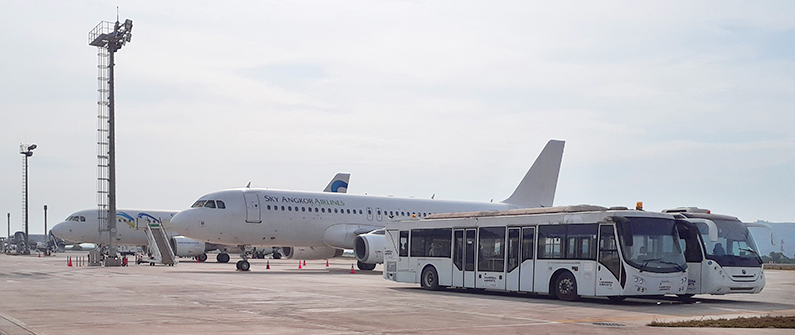 Sihanoukville expanded its parking stands out towards National Route 4 in order to address growing air traffic.