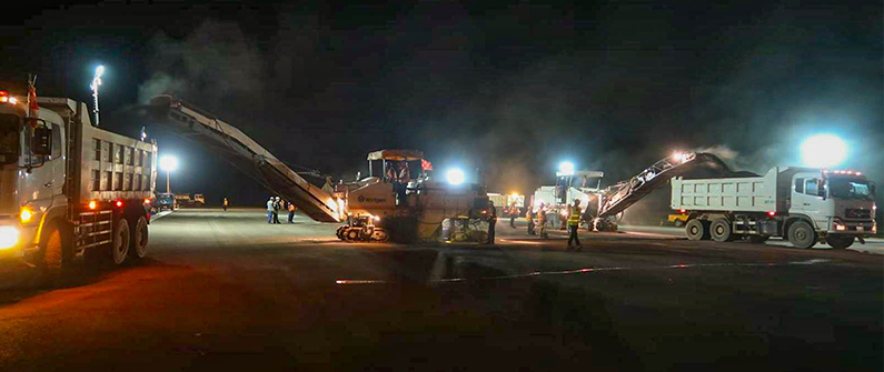 All construction was conducted at night at Siem Reap International Airport to ensure service was not disrupted.