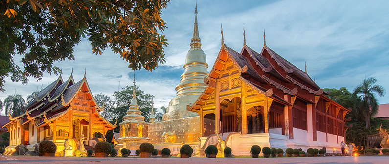 Wat Phra Singh is one of the many temples to tour in Chiang Mai, Thailand.