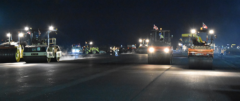 A construction team worked day and night to complete the resurfacing project at Phnom Penh International with minimal disruption to daily airport activities.